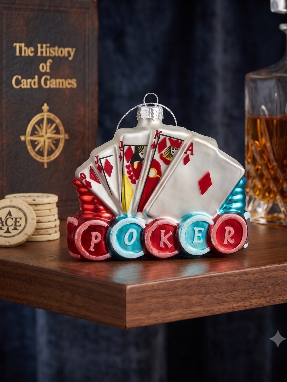 Last One! 🩷 New Poker Straight Cards Christmas Ornament, Qty 1